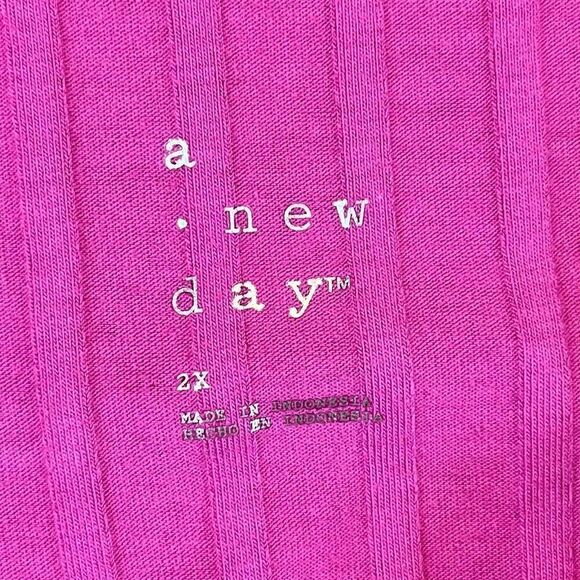 A New Day Pink Long Sleeve Crew Neck Top 2X - Picture 7 of 9